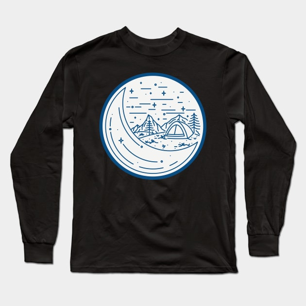 Night Camping Long Sleeve T-Shirt by quilimo